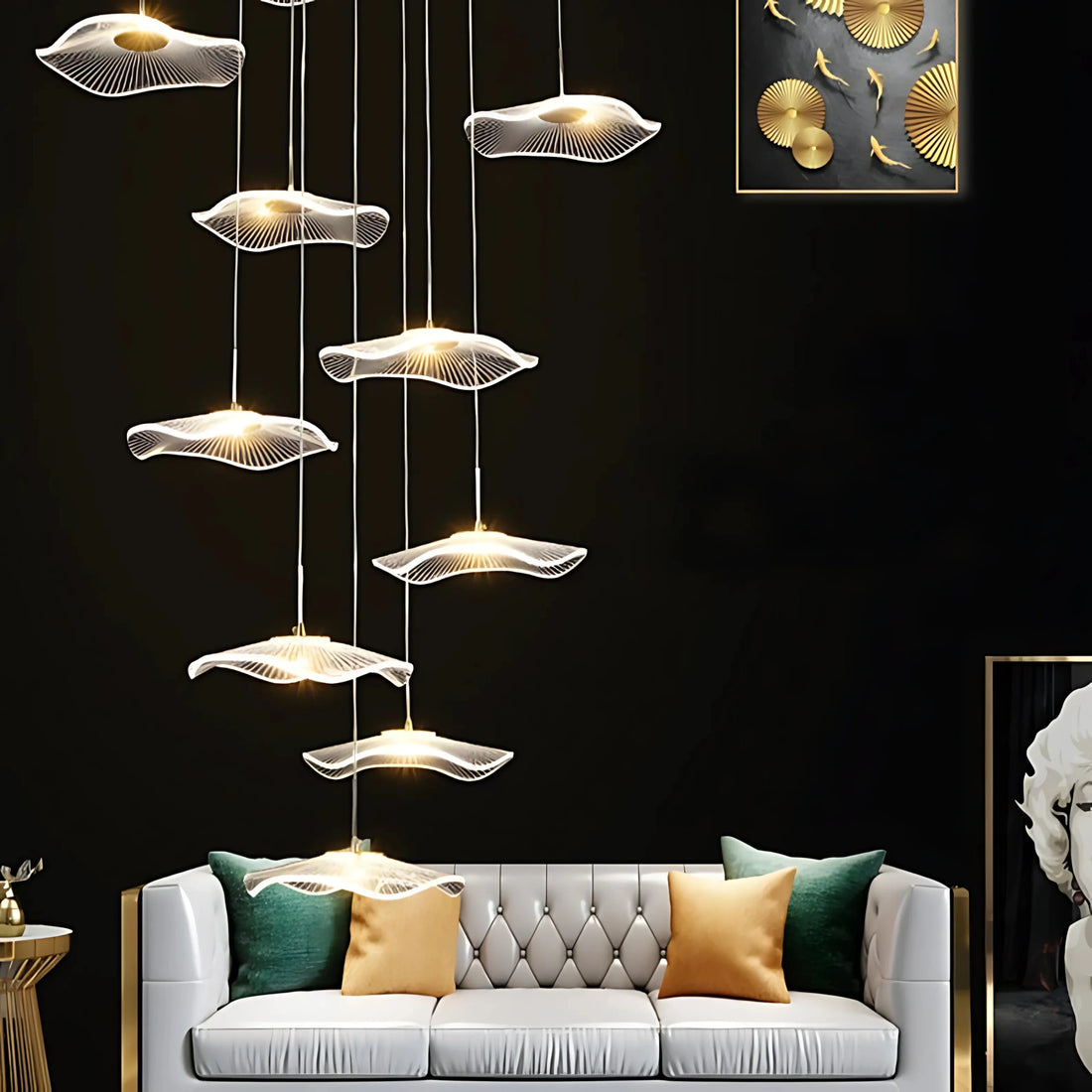 LUCE DI NENUPHAR STAIRCASE CHANDELIER