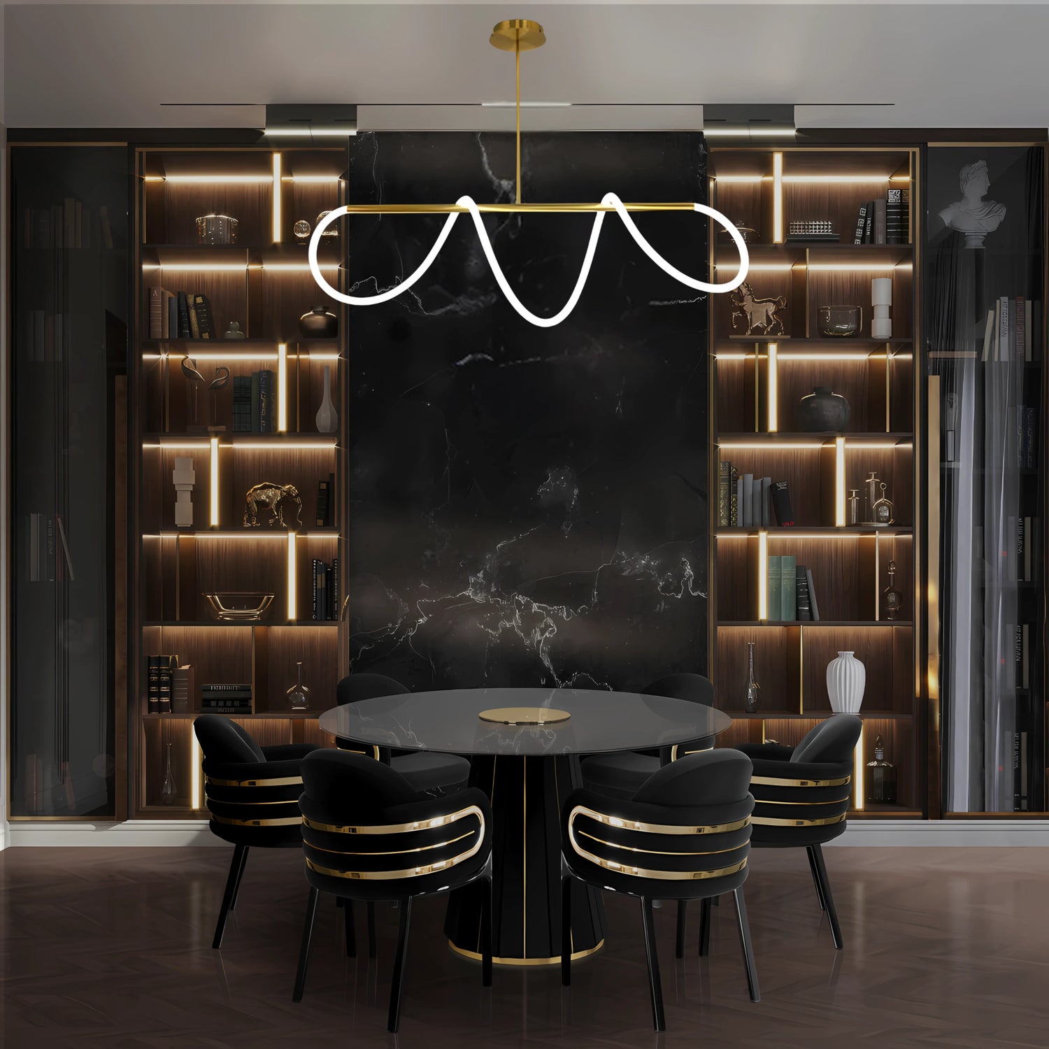 AMORPHOUS TUBE LINEAR CHANDELIER