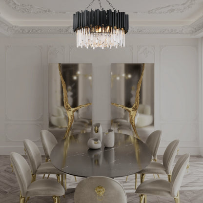 NOIR ÉBÈNE HALO CHANDELIER