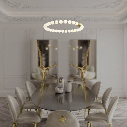 DÉLICATESSE DE PERLES HALO CHANDELIER