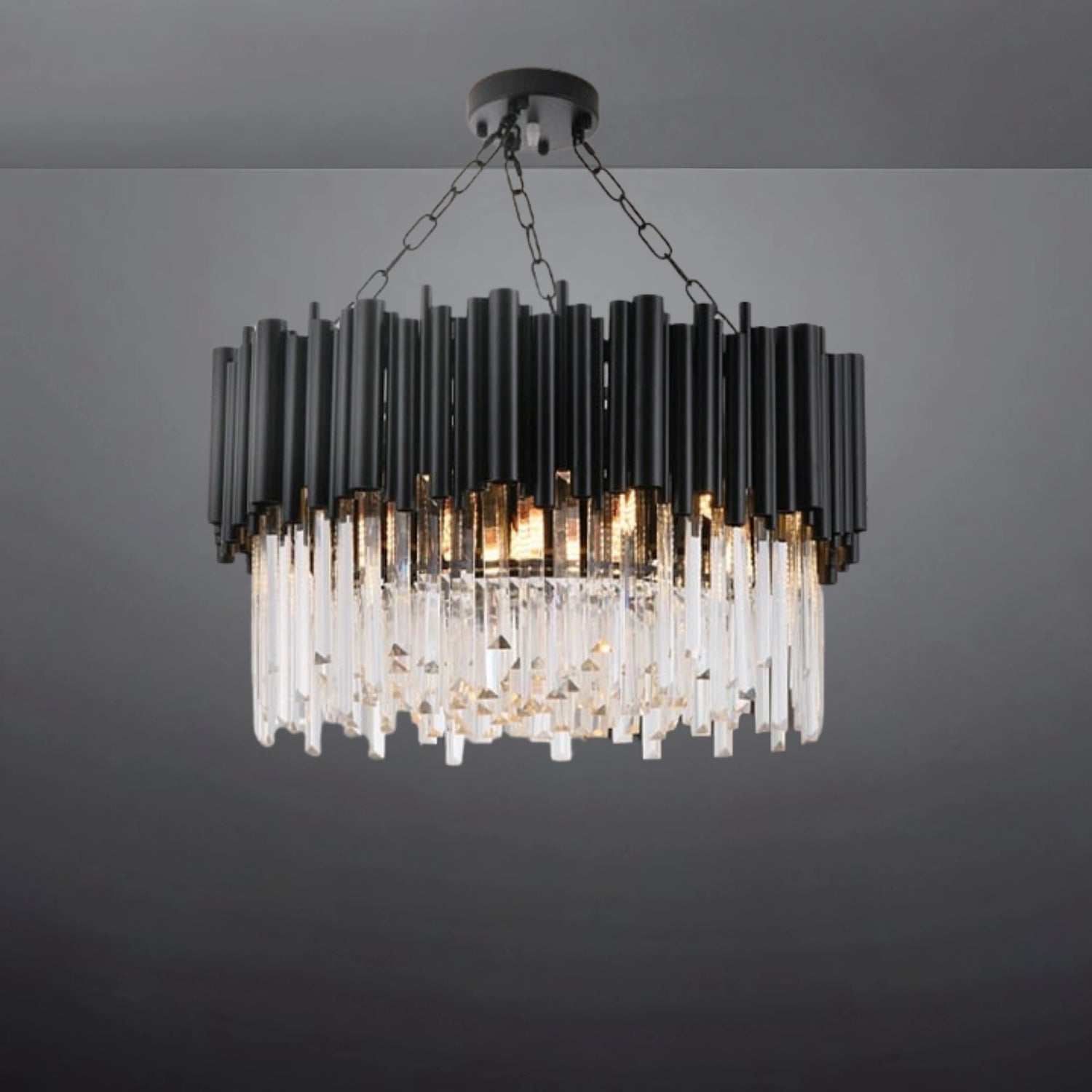 NOIR ÉBÈNE HALO CHANDELIER