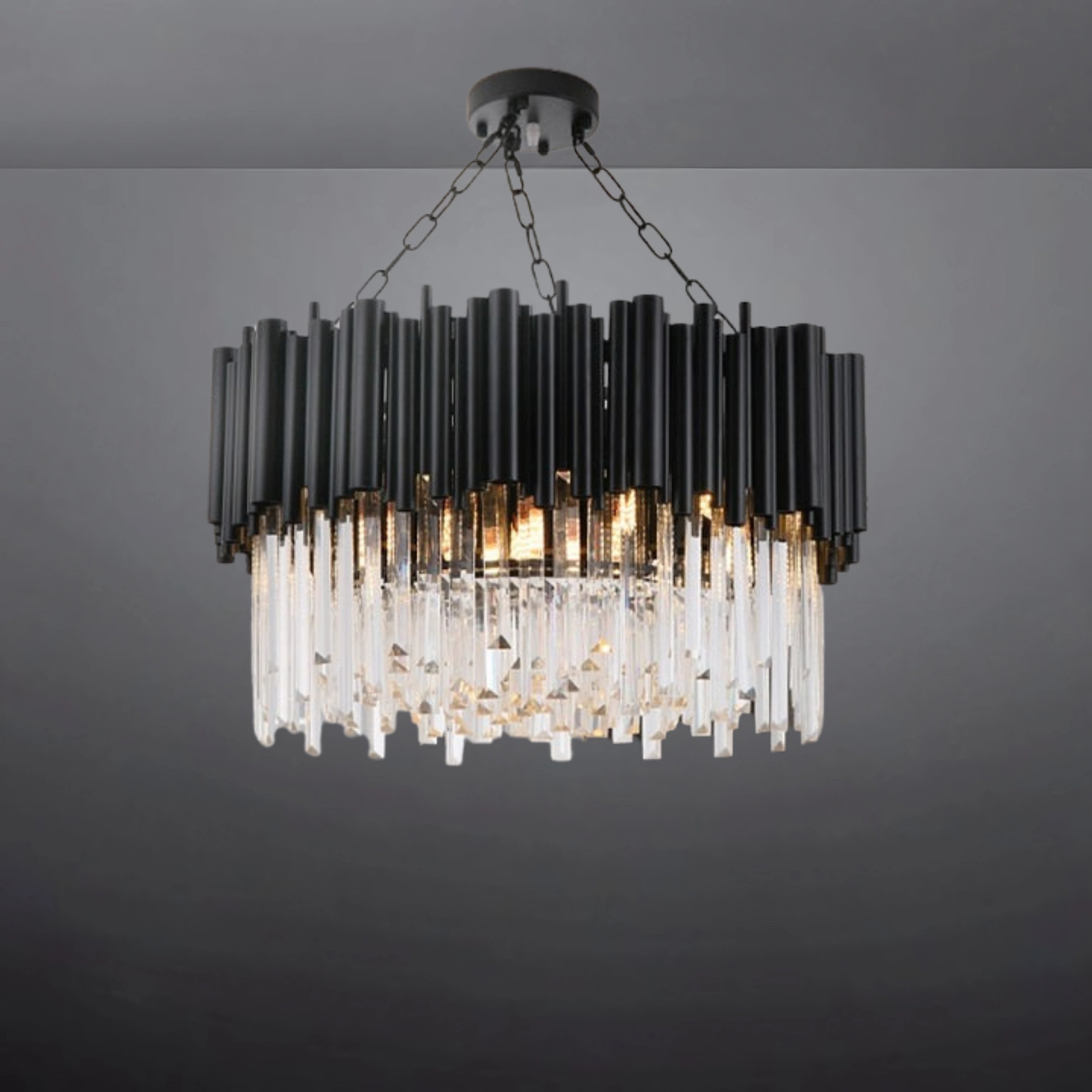 NOIR ÉBÈNE HALO CHANDELIER