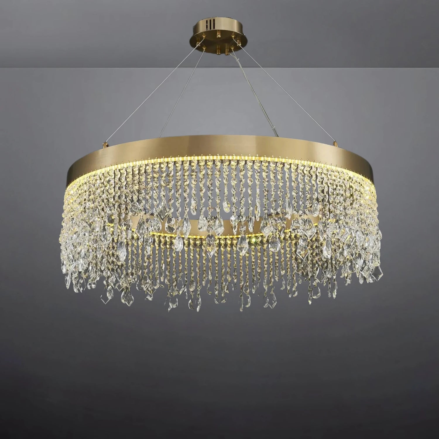 ELEGANT CRYSTAL HALO CHANDELIER