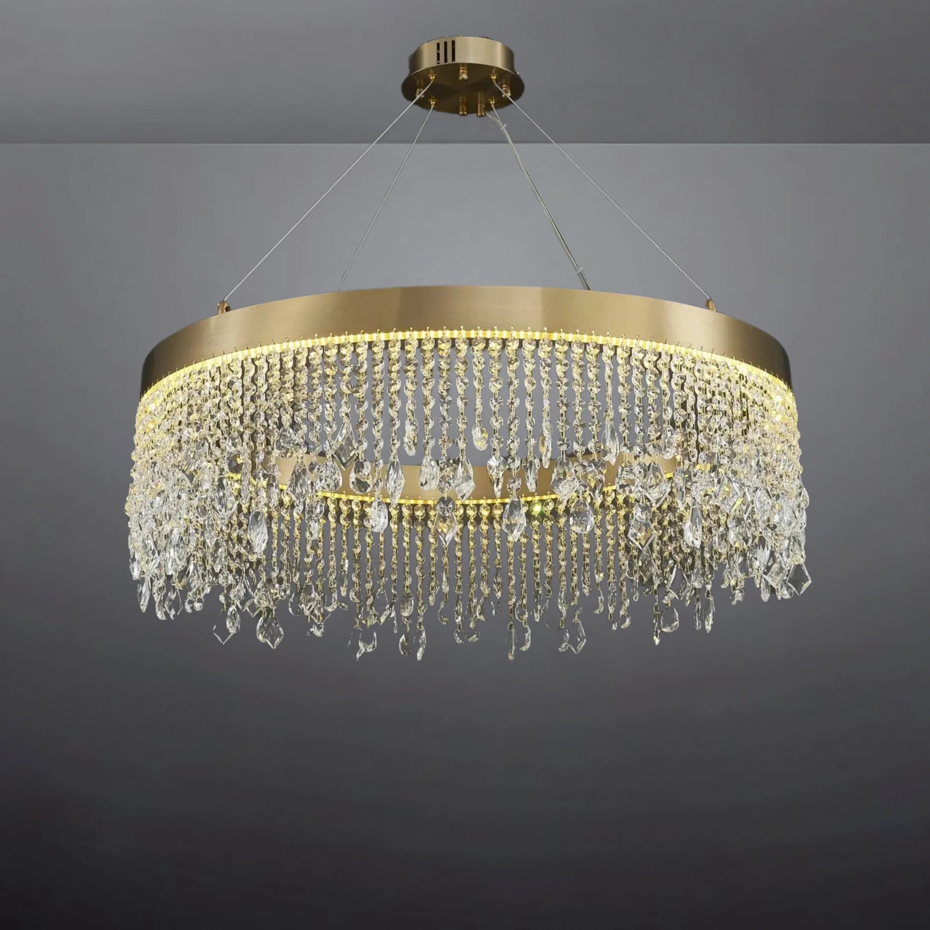 ELEGANT CRYSTAL HALO CHANDELIER