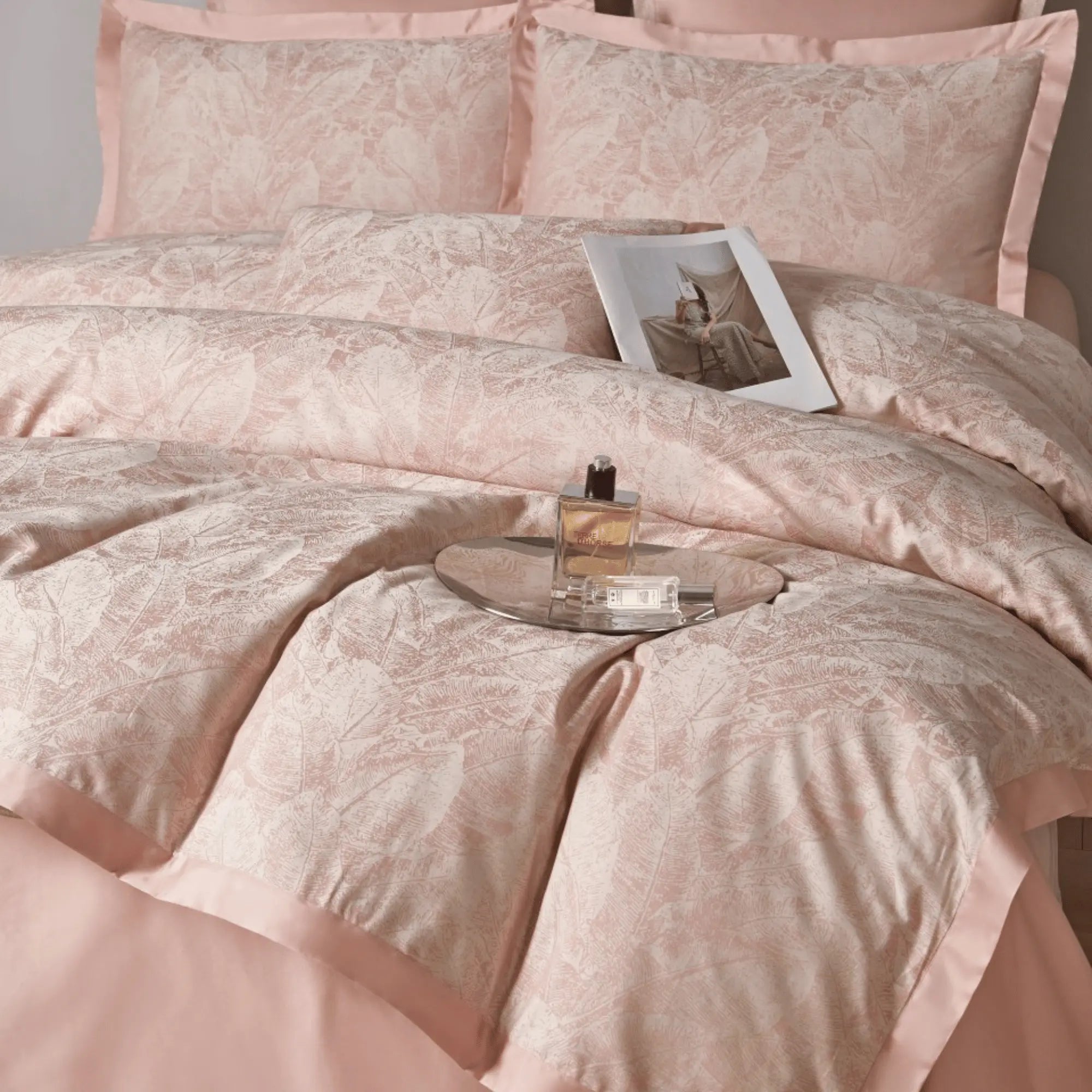 BLUSH PETALS 1000 THREAD COUNT DUVET COVER &amp; SHAMS