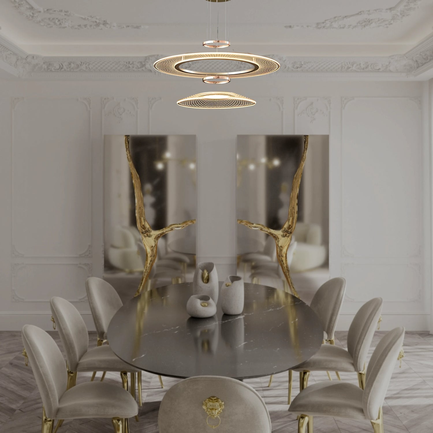 CERCLES CÉLESTES 2 TIER CHANDELIER