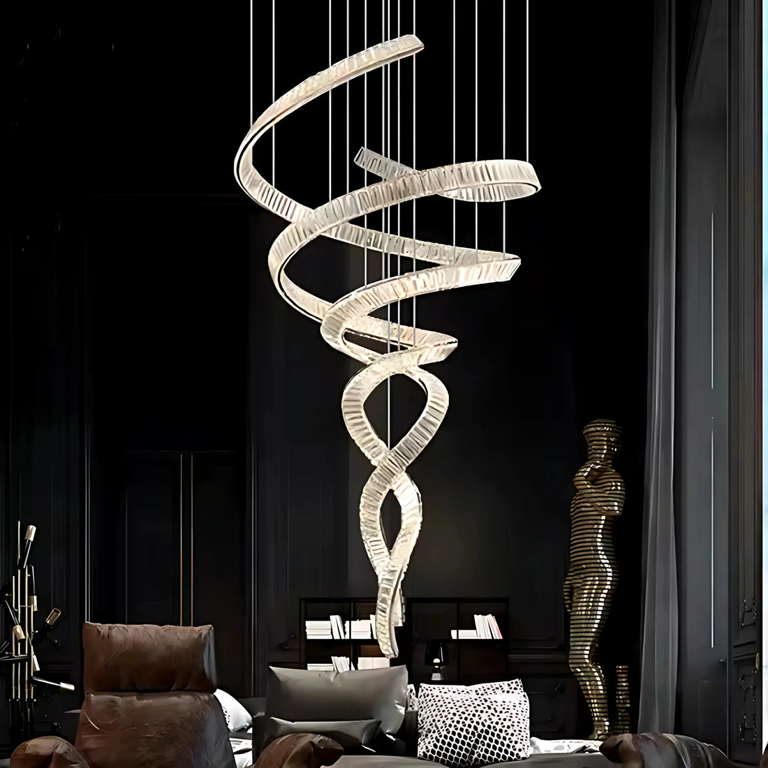 AURORA SWIRL STAIRCASE CHANDELIER