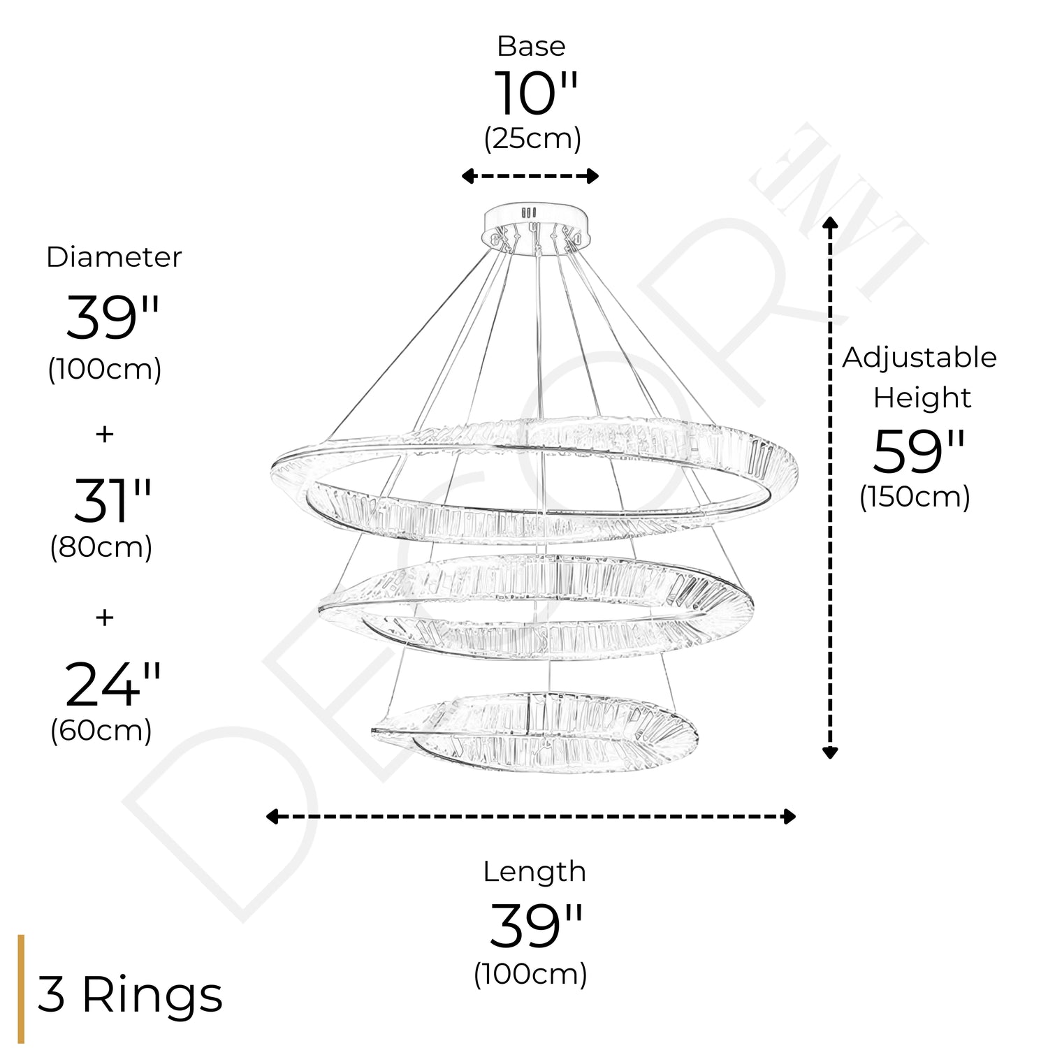THE MOBIUS STRIP 3 TIER CHANDELIER
