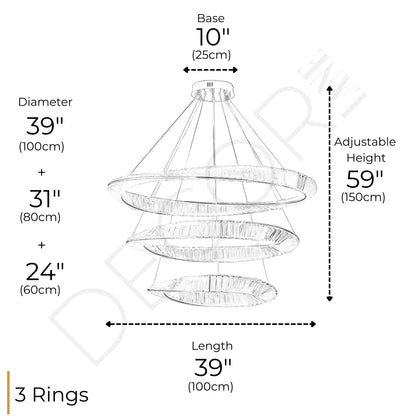 THE MOBIUS STRIP 3 TIER CHANDELIER