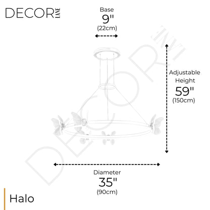 FLIGHT OF LIGHT HALO CHANDELIER