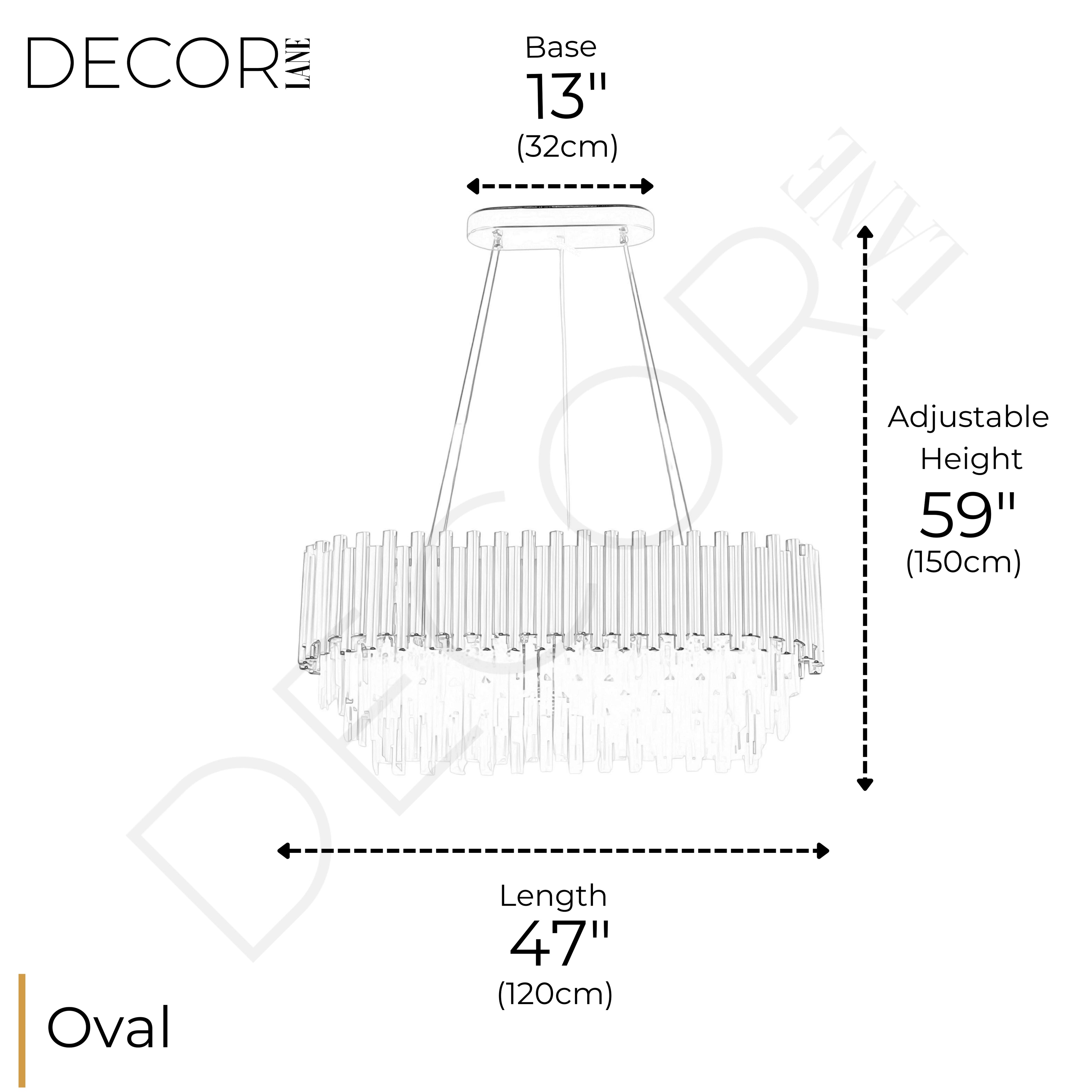 AURORE SCINTILLANTE OVAL CHANDELIER