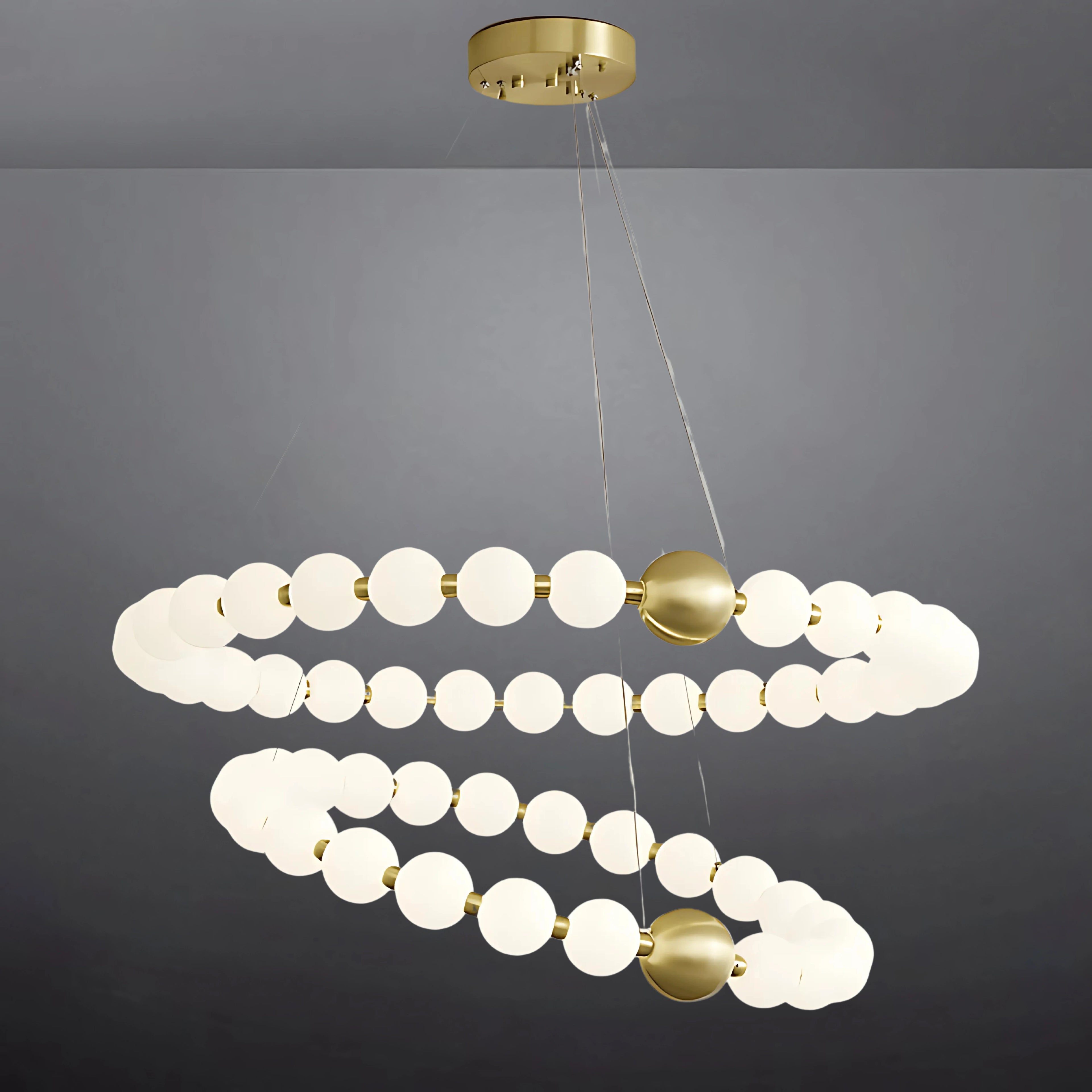 DÉLICATESSE DE PERLES 2 TIER CHANDELIER