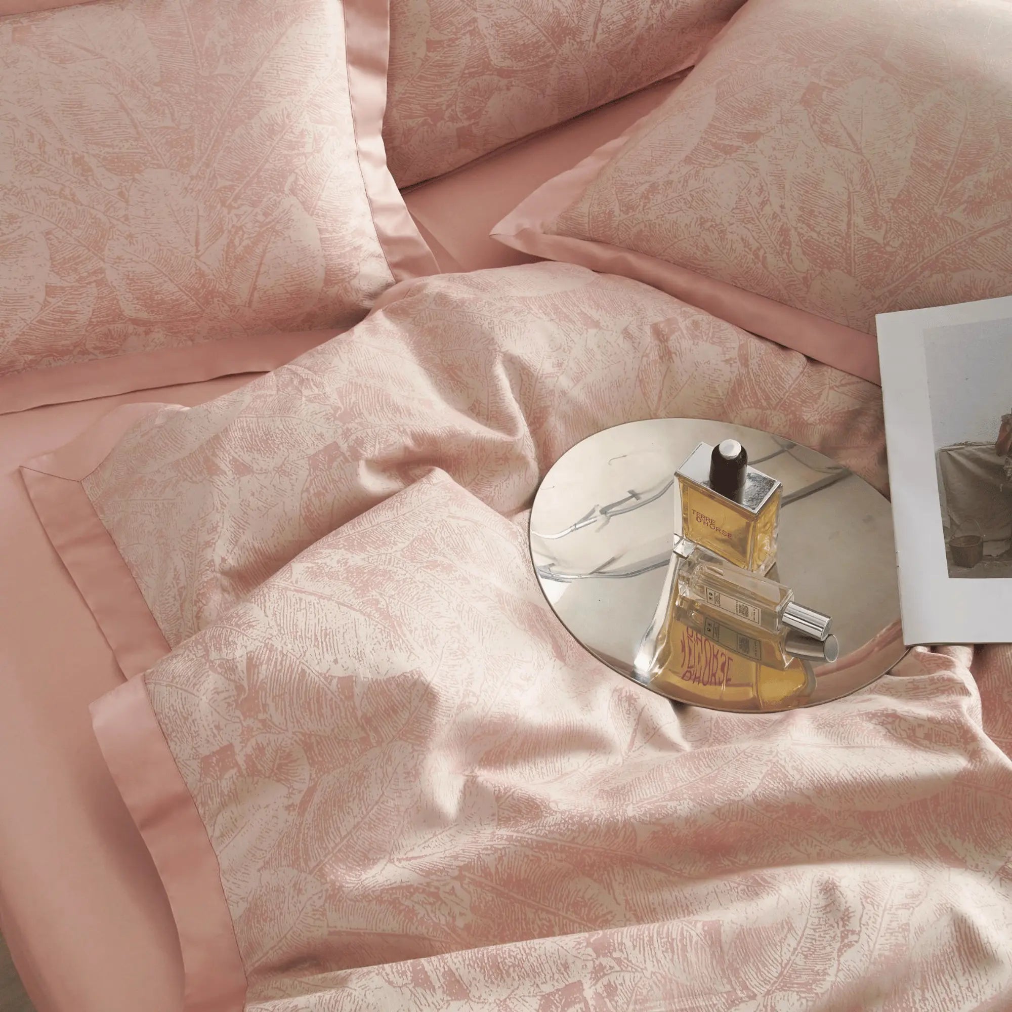 BLUSH PETALS 1000 THREAD COUNT DUVET COVER &amp; SHAMS