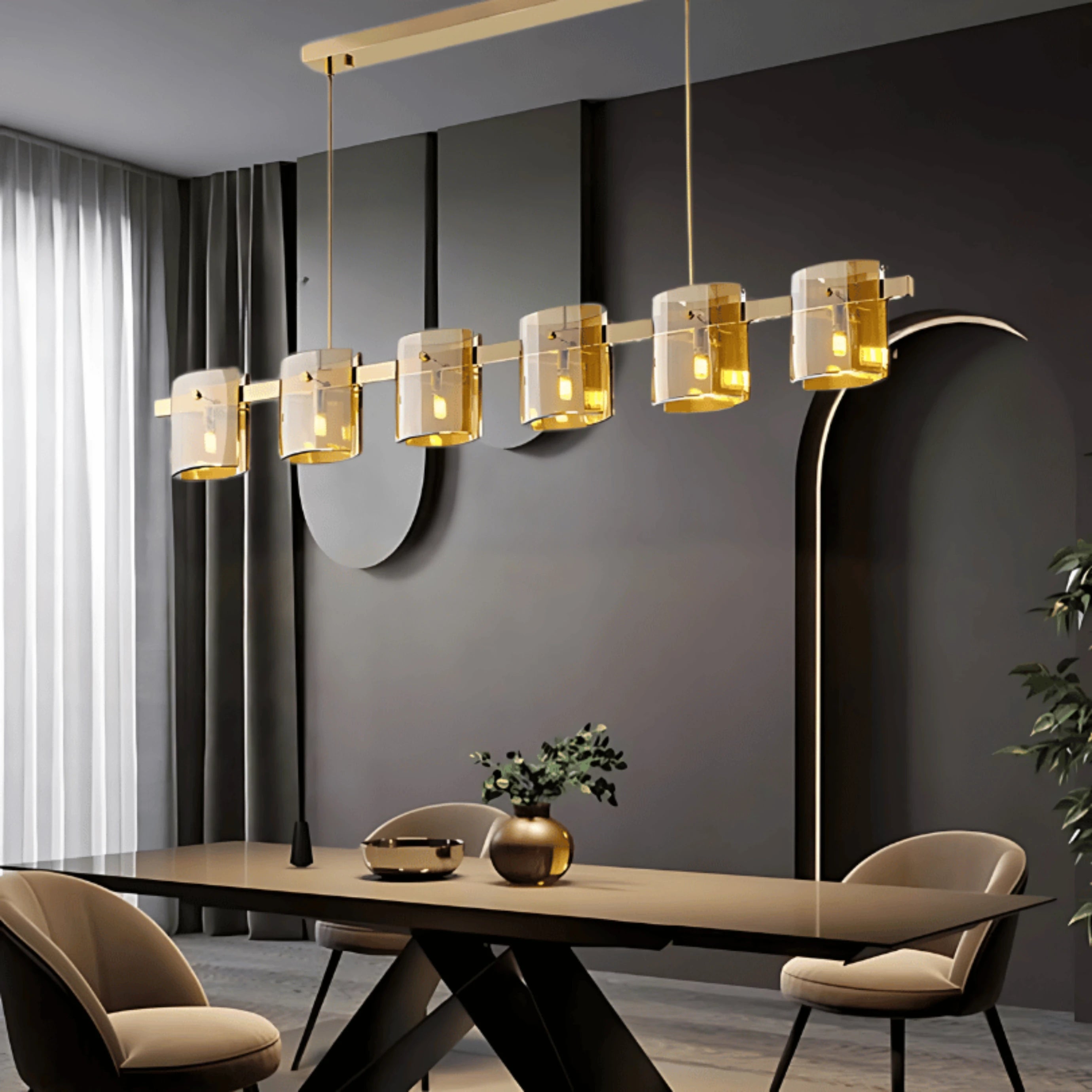 ÉMERAUDE SCINTILLANTE LINEAR CHANDELIER