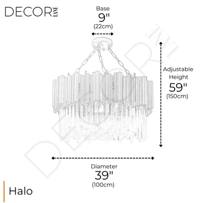 NOIR ÉBÈNE HALO CHANDELIER