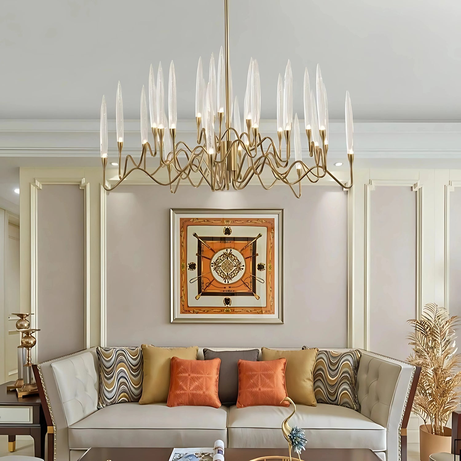EUROPEAN CANDLE HALO CHANDELIER