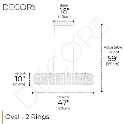AMULETTE OVAL 2 TIER CHANDELIER