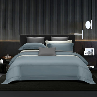 STEEL BLUE 600 THREAD COUNT DUVET COVER &amp; SHAMS