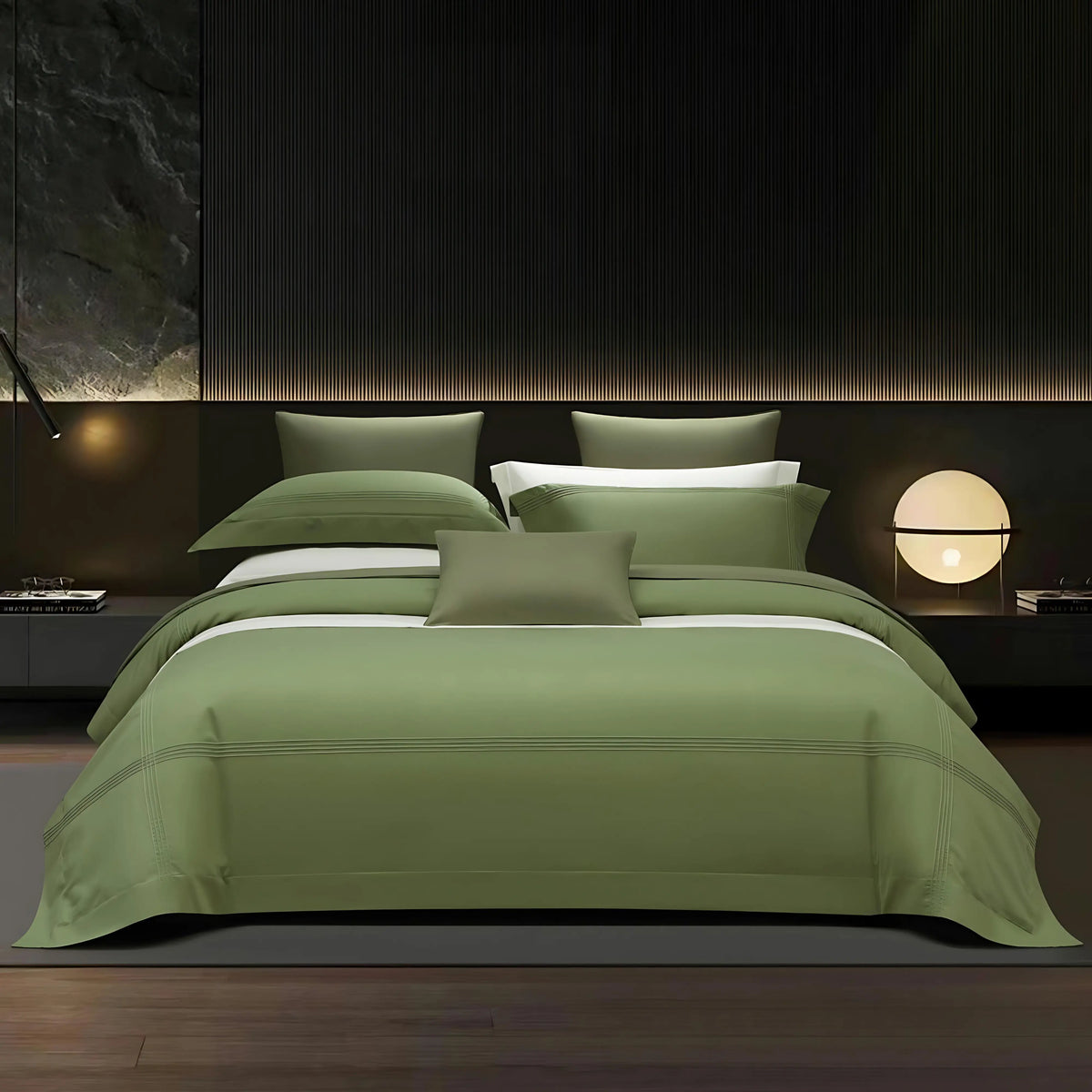 FERNANDES サスティナー マットグリーン Moss Green 600TC Duvet Cover Set — Decor Lane – DecorLane