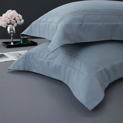 STEEL BLUE 600 THREAD COUNT DUVET COVER &amp; SHAMS