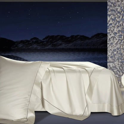 PEARL WHITE ELEGANCE 2000 THREAD COUNT DUVET COVER &amp; SHAMS