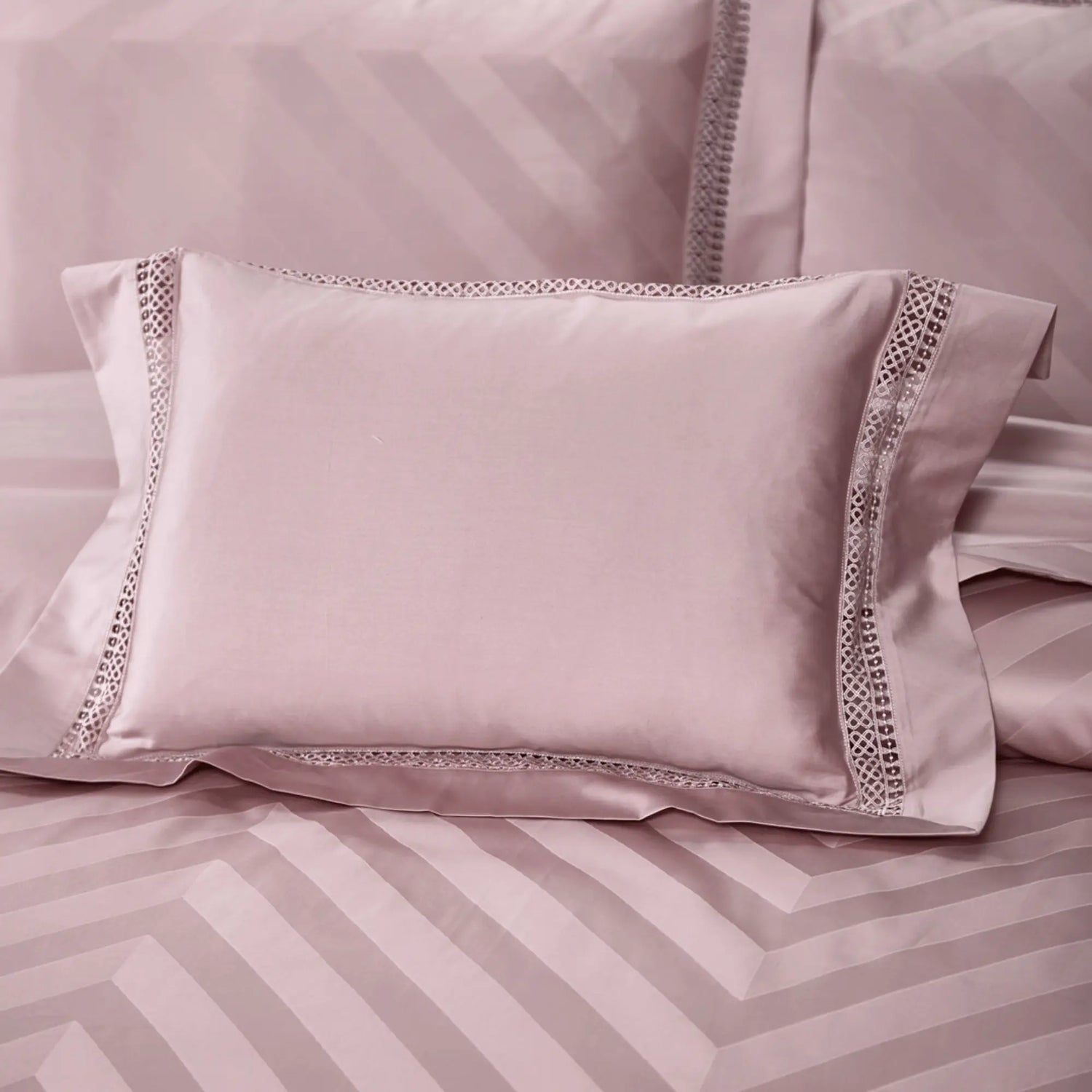 BLUSH MAUVE ELEGANCE 1000 THREAD COUNT DUVET COVER &amp; SHAMS