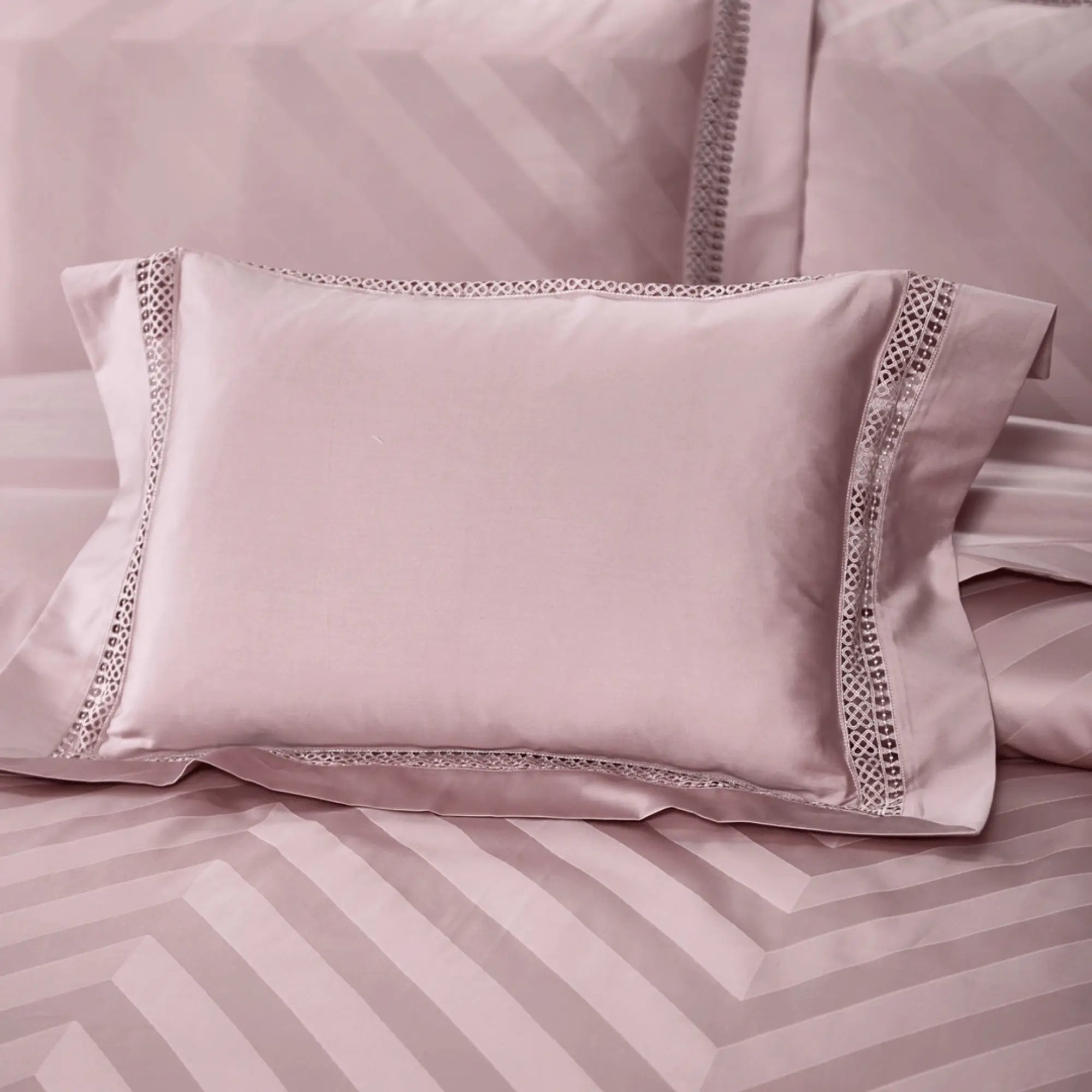 BLUSH MAUVE ELEGANCE 1000 THREAD COUNT DUVET COVER &amp; SHAMS