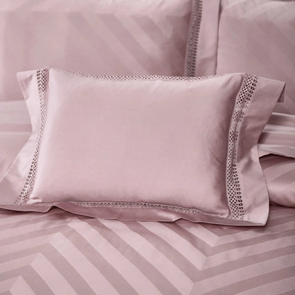 BLUSH MAUVE ELEGANCE 1000 THREAD COUNT DUVET COVER &amp; SHAMS