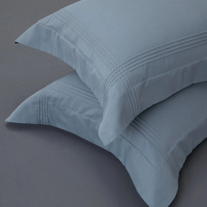 STEEL BLUE 600 THREAD COUNT DUVET COVER &amp; SHAMS