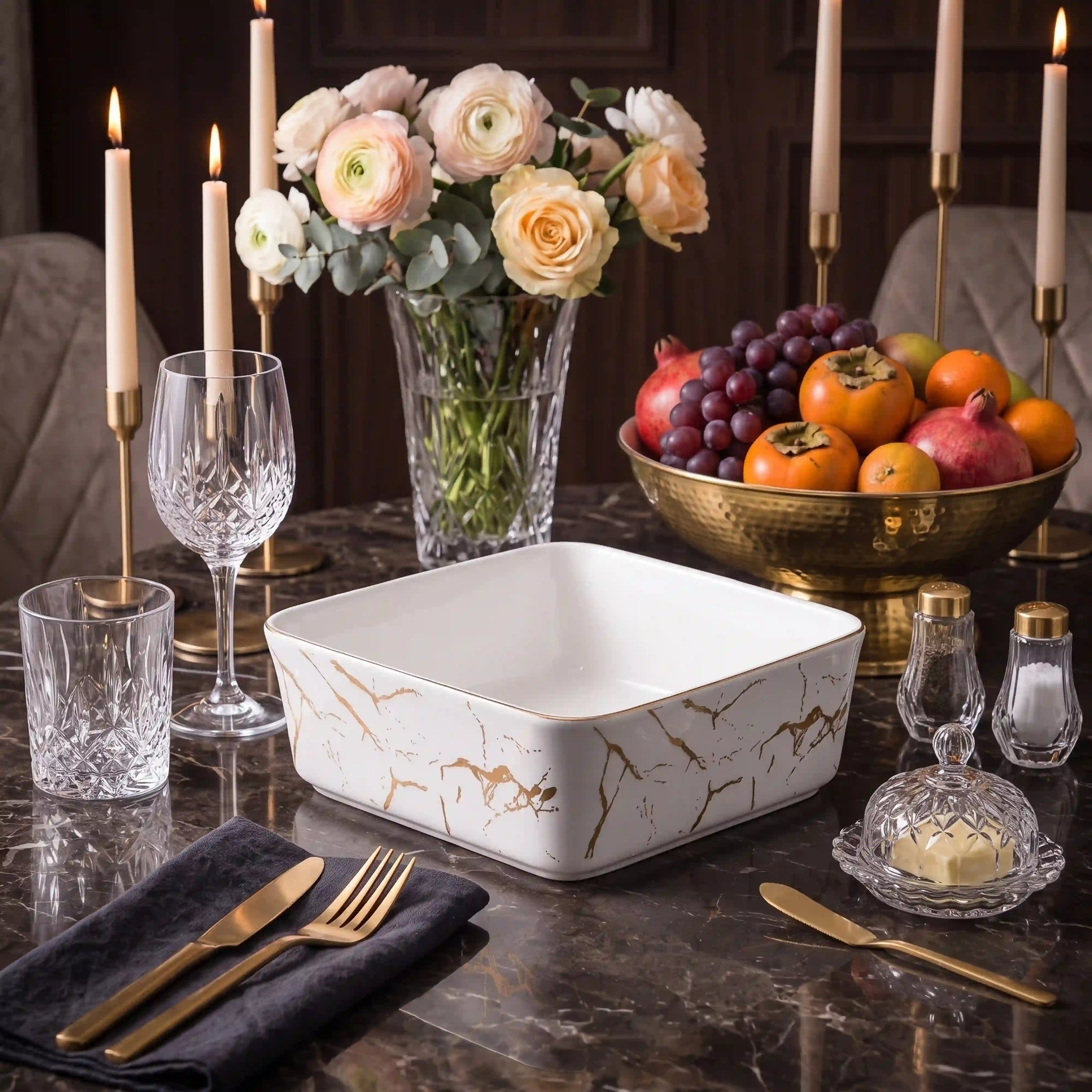 LIGHTNING BLANC SQUARE BOWL