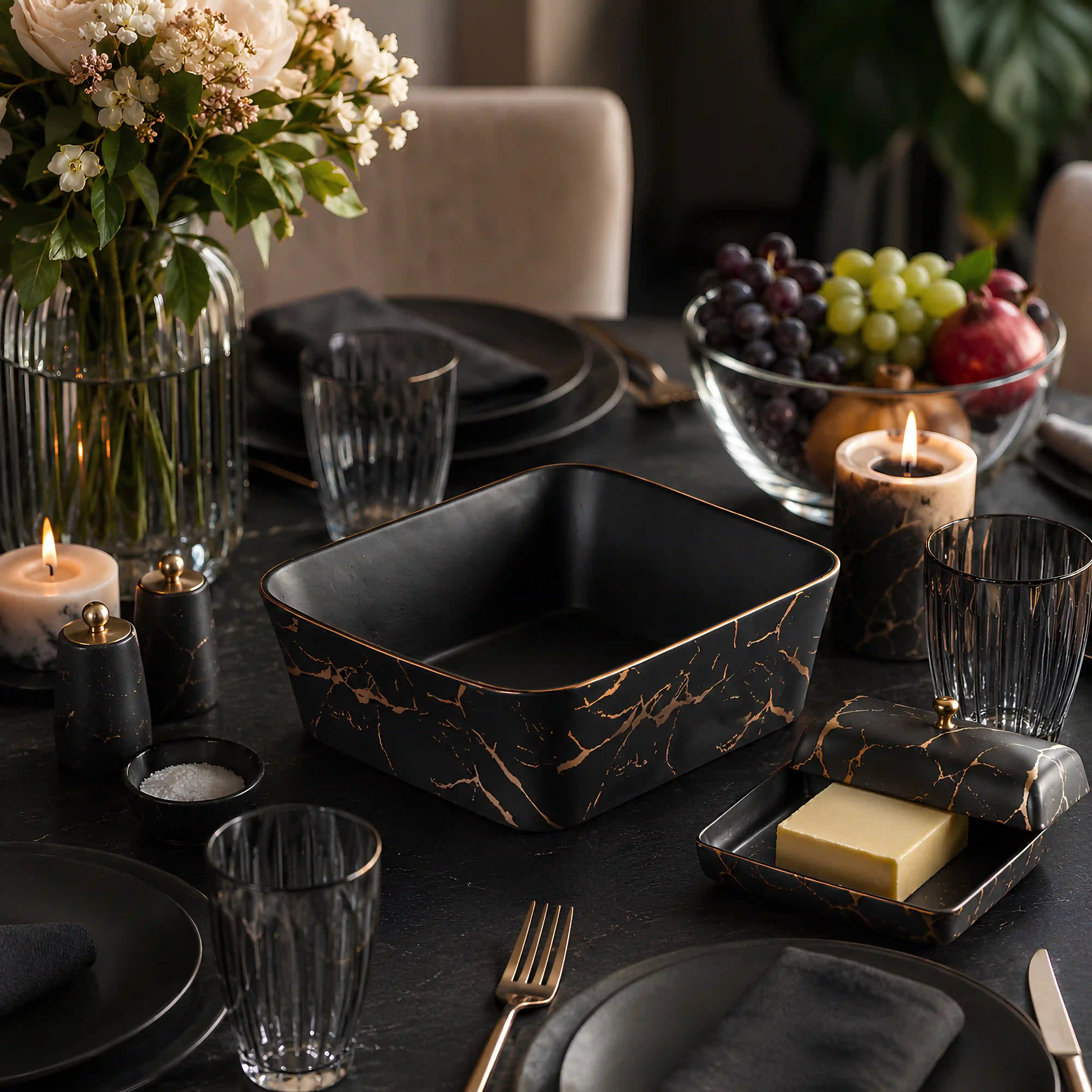 LIGHTNING NOIR SQUARE BOWL