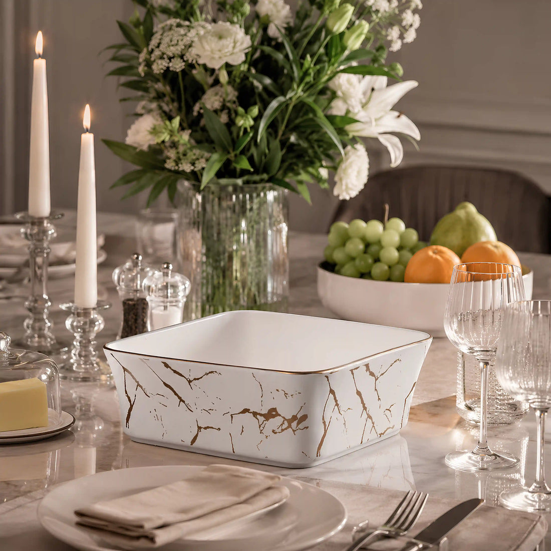LIGHTNING BLANC SQUARE BOWL