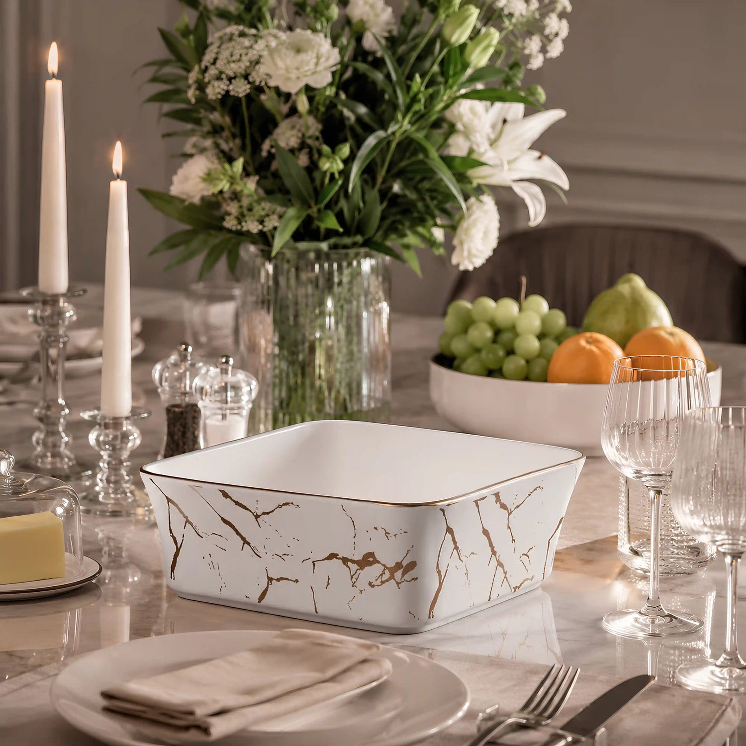 LIGHTNING BLANC SQUARE BOWL