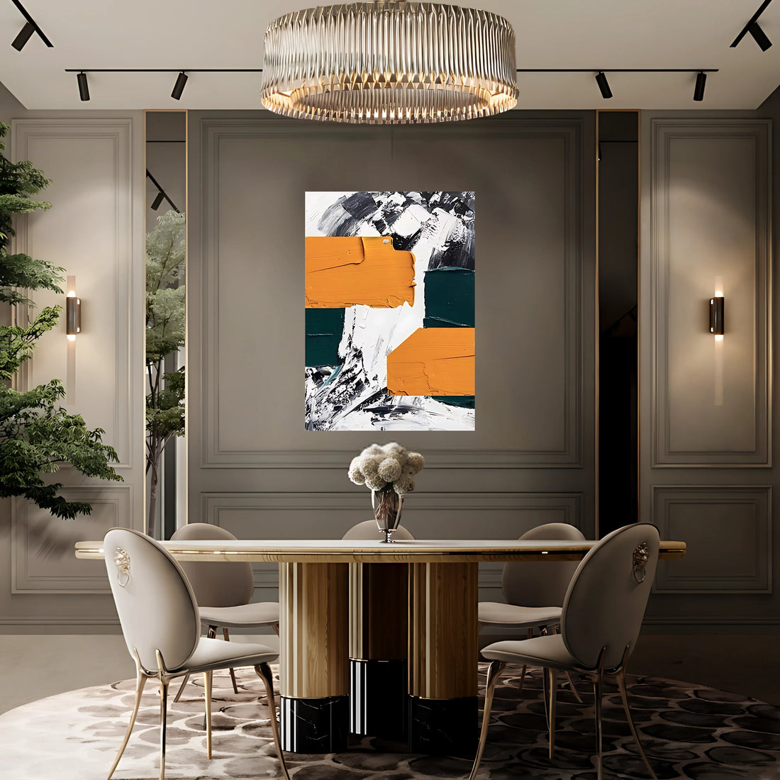 CITYSCAPE ABSTRACT OIL PAINTING