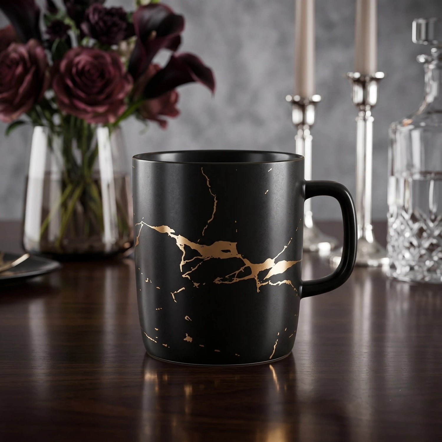 LIGHTNING NOIR TEACUP &amp; MUG SET