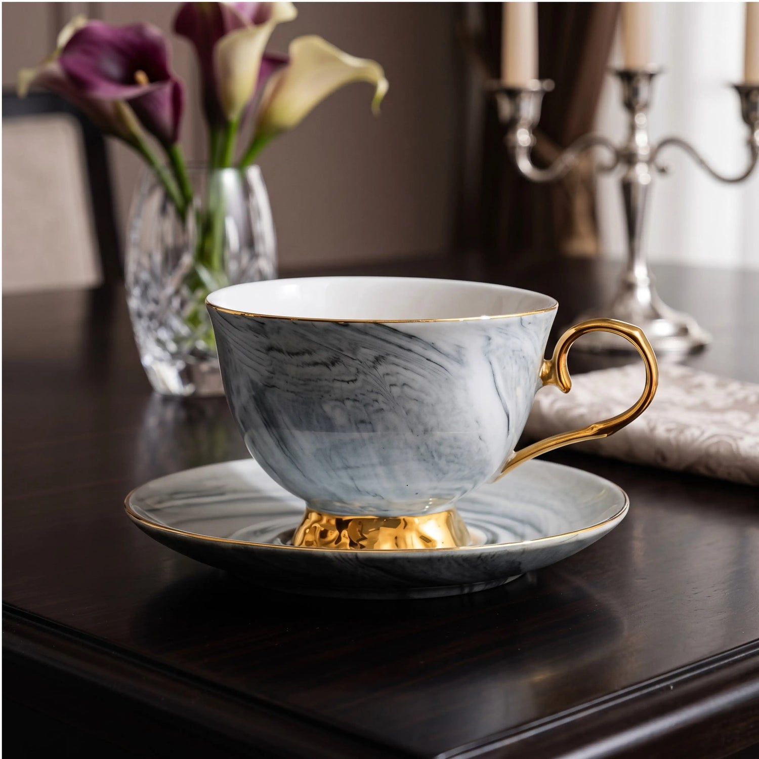 BEAU GREY TEACUP SET