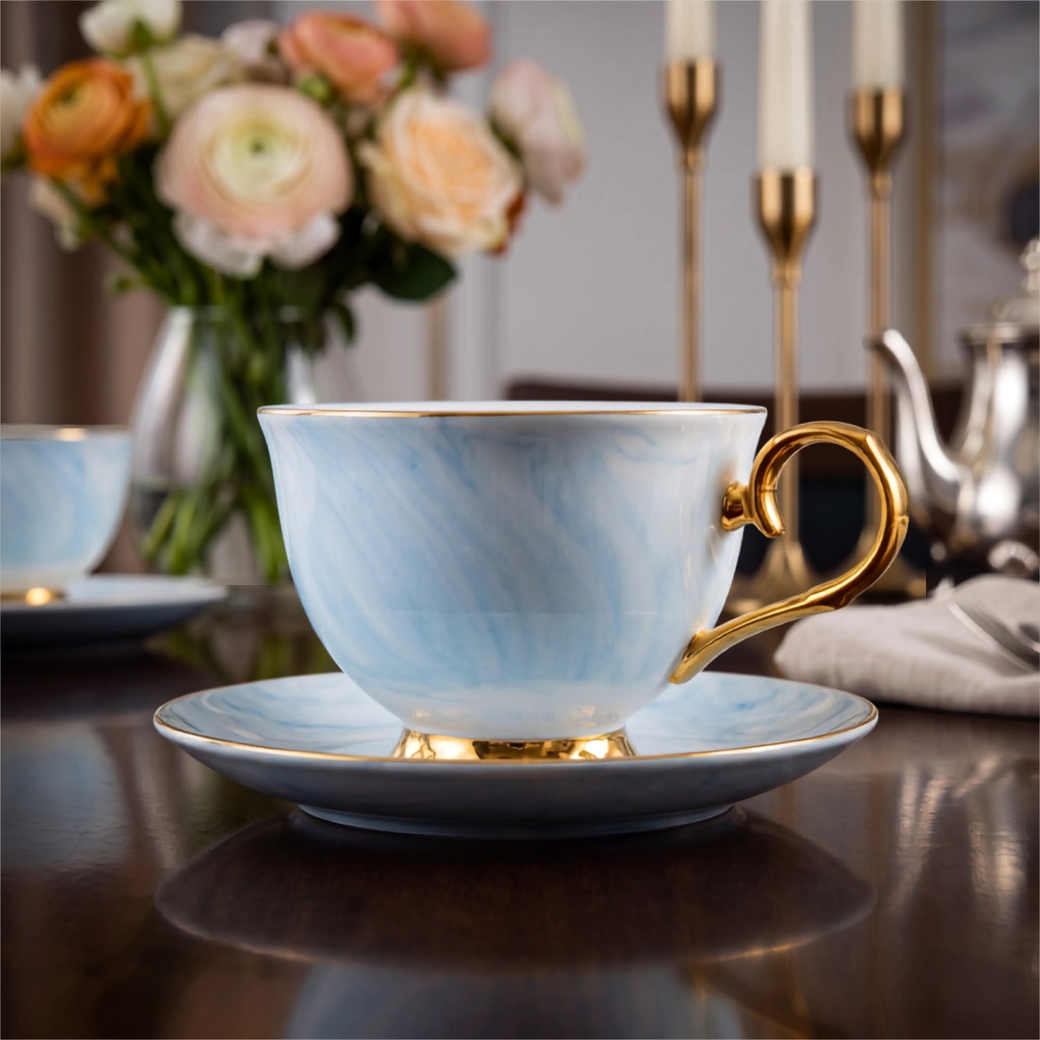 BEAU AQUA TEACUP SET