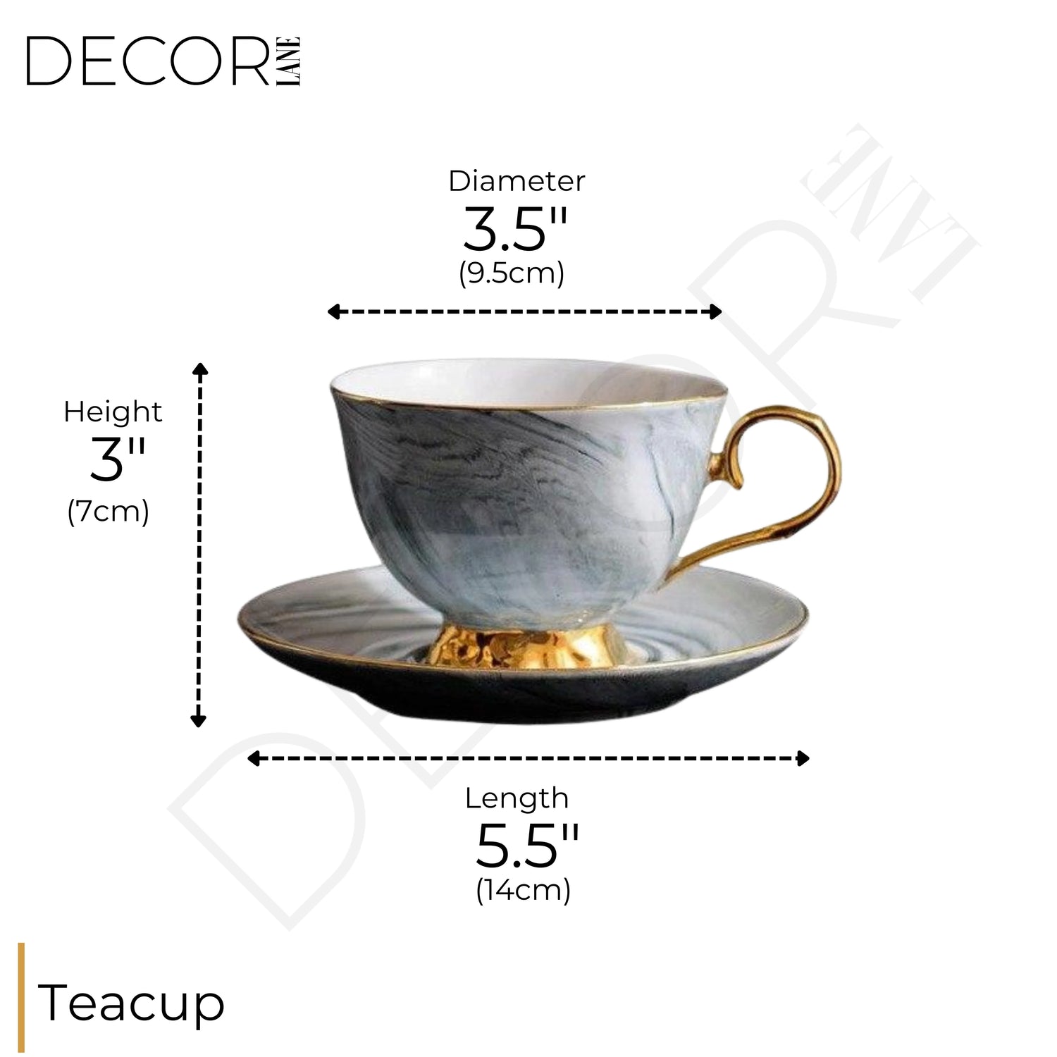 BEAU GREY TEACUP SET