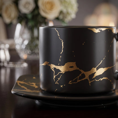 LIGHTNING NOIR TEACUP &amp; MUG SET