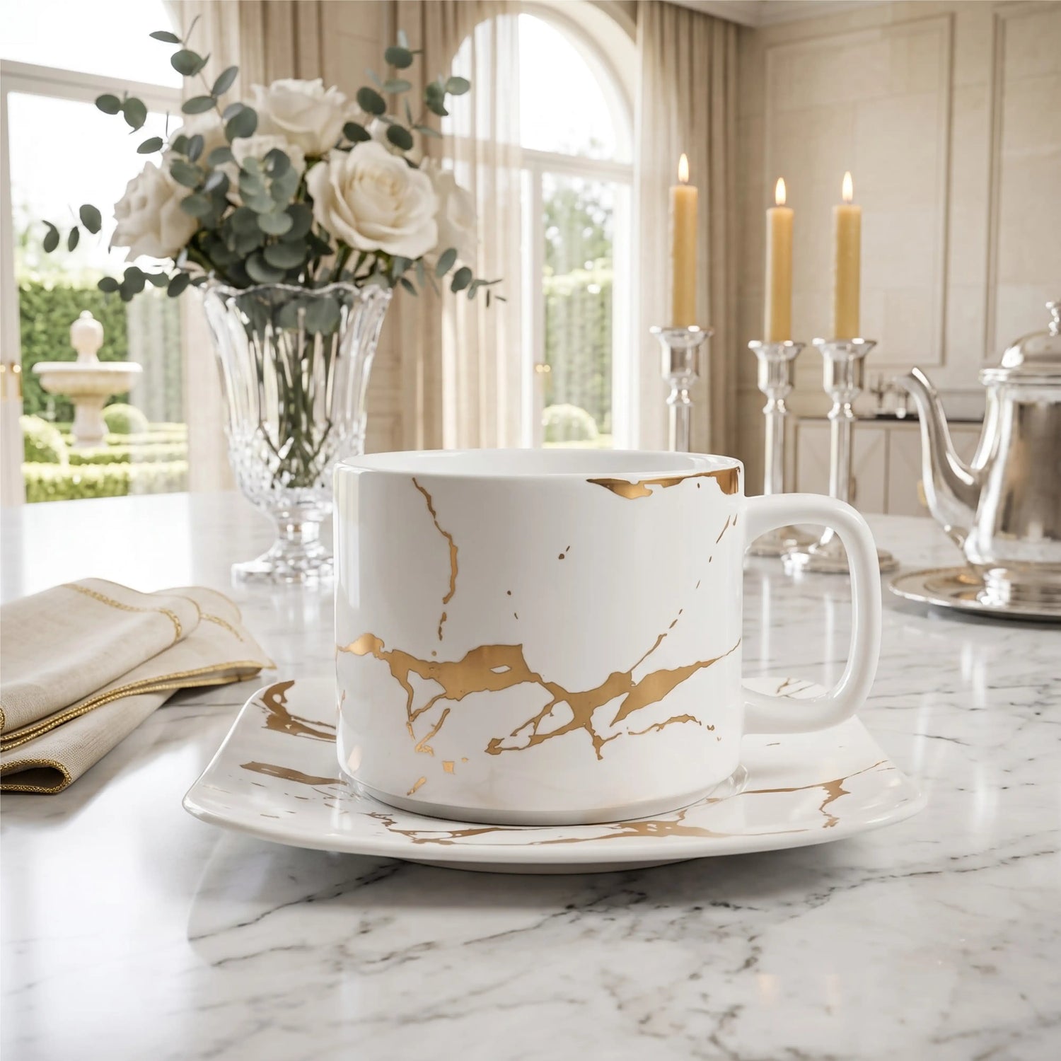 LIGHTNING BLANC TEACUP &amp; MUG SET