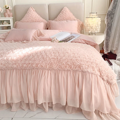 LACEY PREMIUM DUVET COVER &amp; SHAMS EGYPTIAN COTTON 1400TC