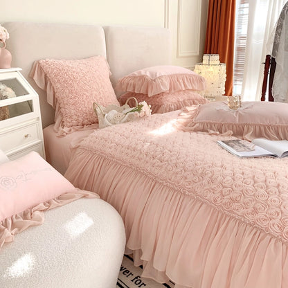 LACEY PREMIUM DUVET COVER &amp; SHAMS EGYPTIAN COTTON 1400TC