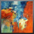 Sapphire Ember Oil Painting
