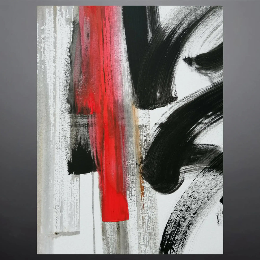 Crimson Stroke Oil Painting