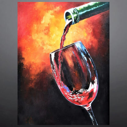 Vermilion Flow Oil Painting