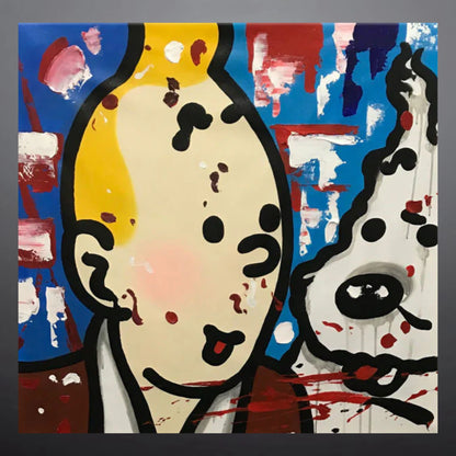 ABSTRACT COMPANIONS OIL PAINTING