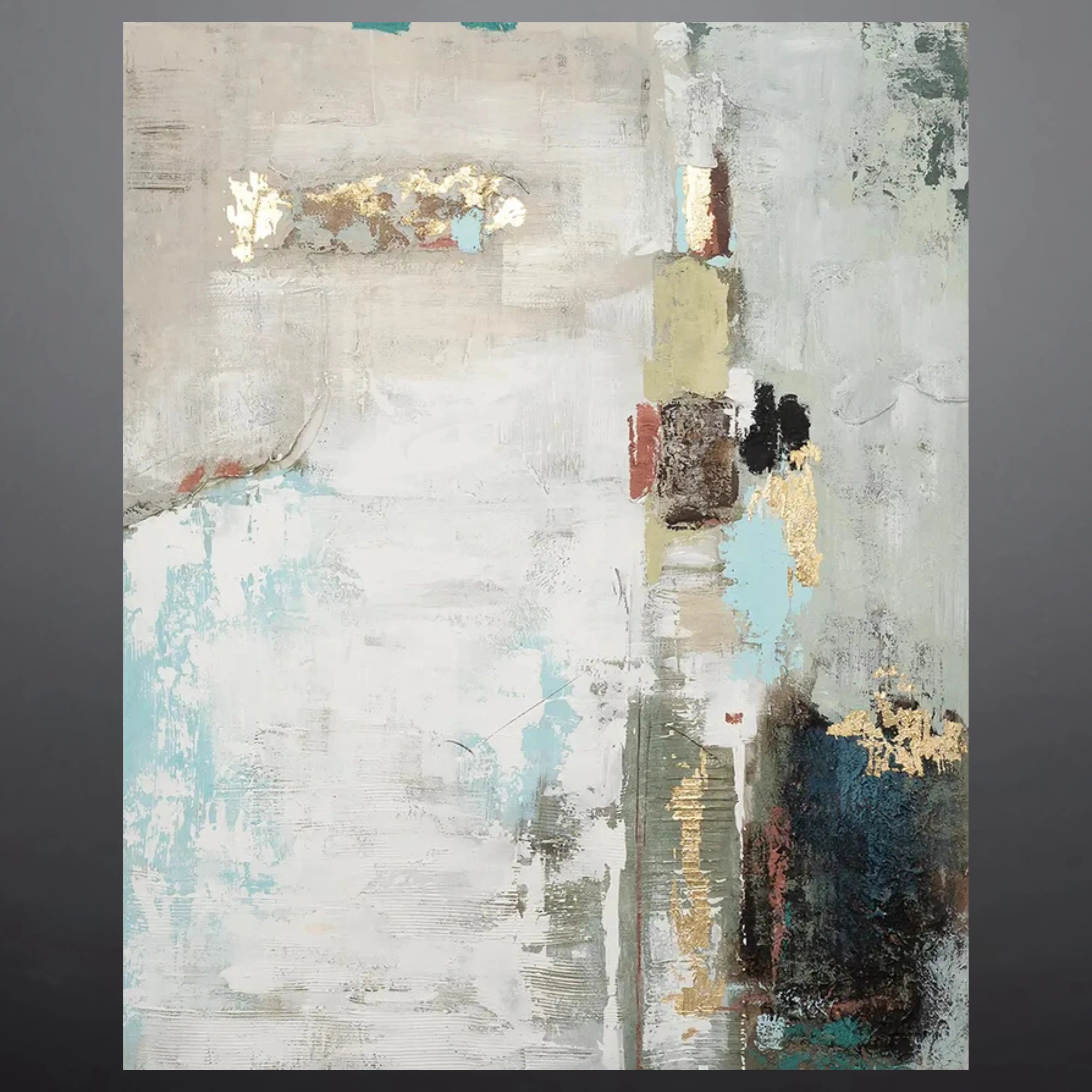 Misty Glimmer | Abstract Oil Painting on Canvas — Decor Lane – DecorLane