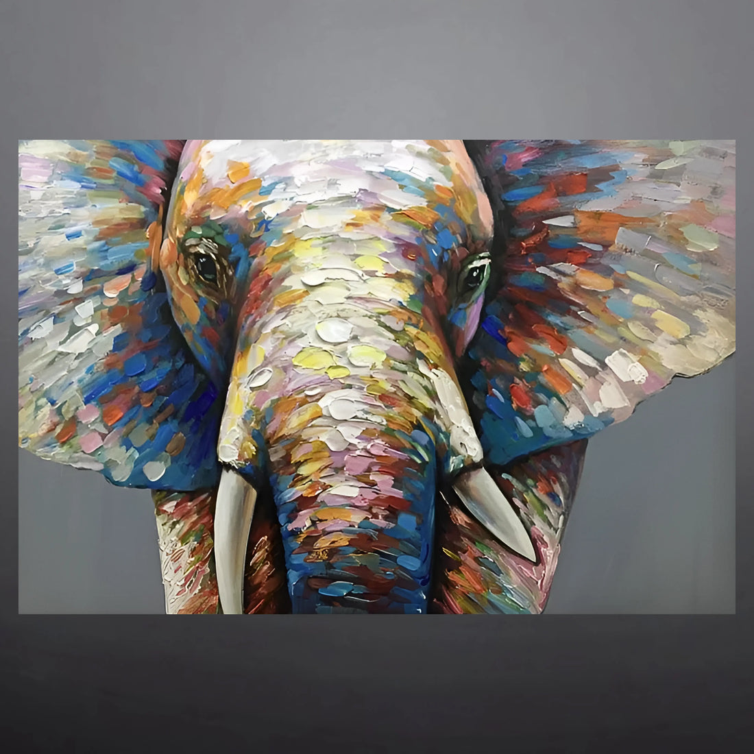 Prismatic Pachyderm Oil Painting