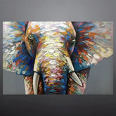 Prismatic Pachyderm Oil Painting