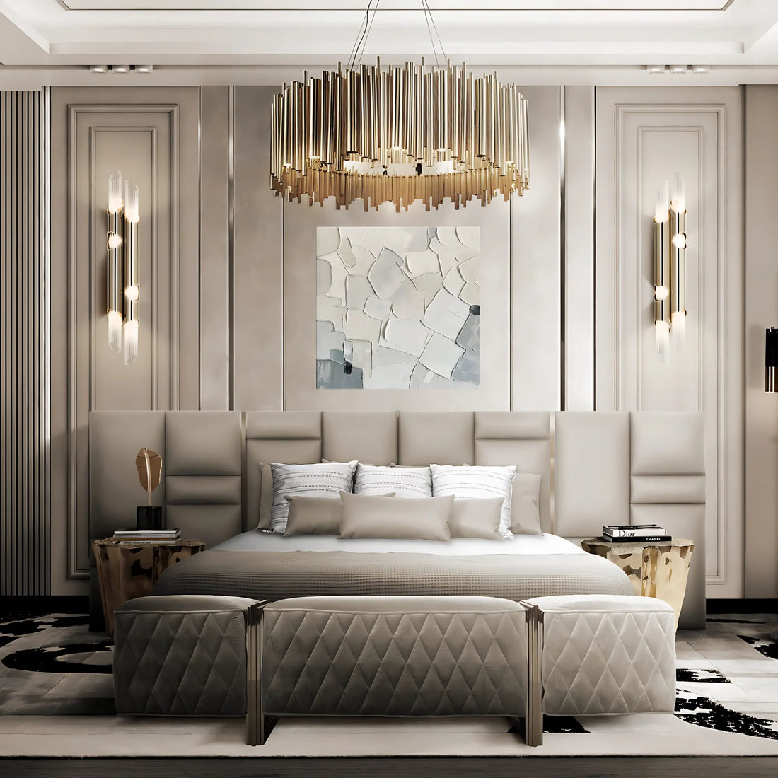 SERENE PATCHWORK OIL PAINTING